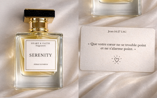 flacon de parfum avec verset chrétien inspirant